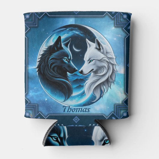 Twee majestueuze wolfskoppen blikjeskoeler (Voorkant)