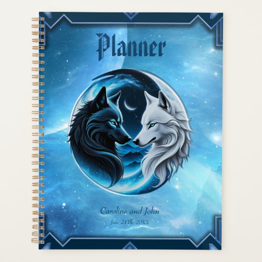 Twee majestueuze wolfskoppen planner (Voorkant)