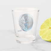 Twee majestueuze wolfskoppen shot glas (Achterkant)