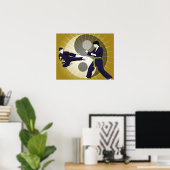 Twee mannen die vechtkunsten uitvoeren voor een poster (Thuiskantoor)
