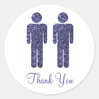 Twee Mannen Glitter Ronde Sticker