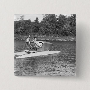 Twee Mannen Vierkante Button 5,1 Cm