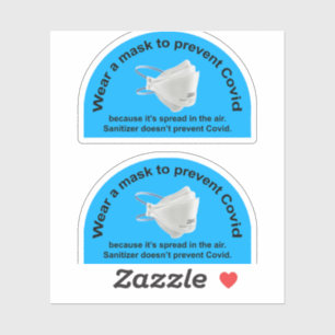 Twee maskers in plaats van ontsmettingsmiddel viny sticker