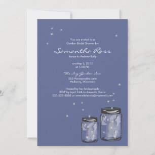 Twee Mason Jars & Fireflies Vrijgezellenfeest Kaart
