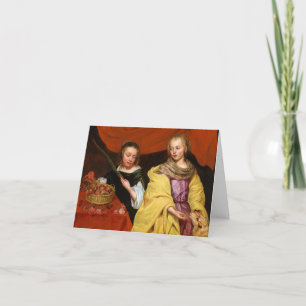 Twee meisjes als Sint Agnes en Sint Dorothea Bedankkaart