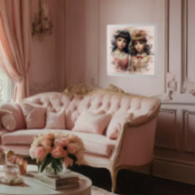 Twee  Meisjes Doll Core Antiek