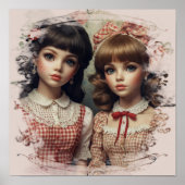 Twee Meisjes Doll Core Antiek Poster (Voorkant)