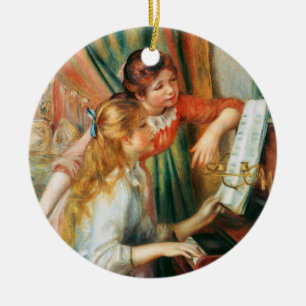 Twee meisjes in de Piano, Pierre Auguste Renoir Keramisch Ornament