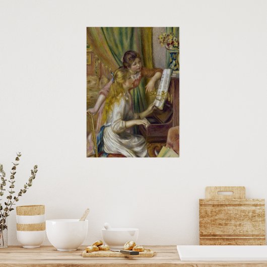 TWEE MEISJES OP DE PIANO POSTER (Keuken)