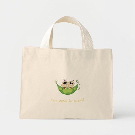 Twee meisjes - twee erwten in een peul mini tote bag (Voorkant)
