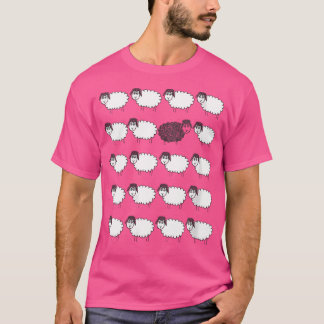 Twee memorabilia schapen die zwart en wit zijn, an t-shirt