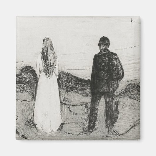 Twee menselijke wezens. De eenzame Edvard Munch Magneet (Voorkant)