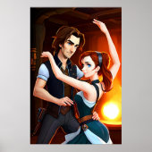 Twee mensen dansen | AI Art Poster (Voorkant)