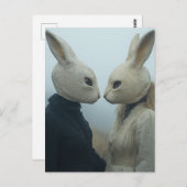 Twee mensen in konijnenmaskers briefkaart (Voorkant / Achterkant)