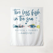 Twee minder vis in de Zee bruiloft achtergrond ban Wandkleed (Voorkant)