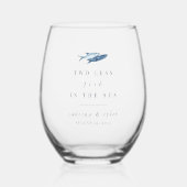 Twee minder vis in het Zee bruiloft gunst Wijnglas Zonder Voet (Voorkant)