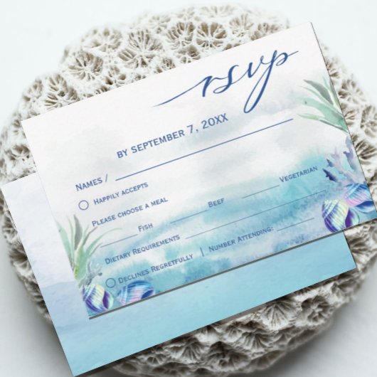 Twee minder vis in het Zee Zomer Bruiloft RSVP Kaa