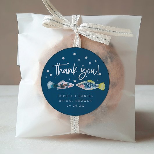 Twee minder vissen in de zee Bruiloft Stickers