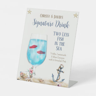 Twee minder vissen in de zee Signature Drink Bord Reclamebord Met Voetstuk