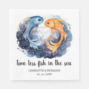 Twee Minder Vissen In De Zee Strand Thema Trouwen Servet