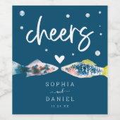 Twee minder vissen in de Zee Wijn Etiket (Enkel label)