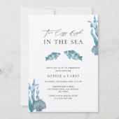Twee minder vissen in het Zee Monogram Engagement  Kaart (Voorkant)