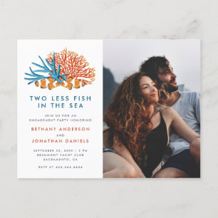 Twee minder vissen in het Zee Photo Engagement Par Uitnodiging Briefkaart