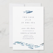 Twee minder vissen in het Zee Save The Date (Voorkant)