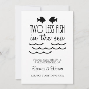 Twee minder vissen in het Zee sparen de Datum Save The Date