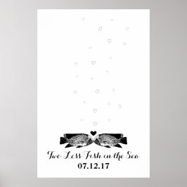 Twee minder vissen in het Zee Thumbprint Guest-boe Poster