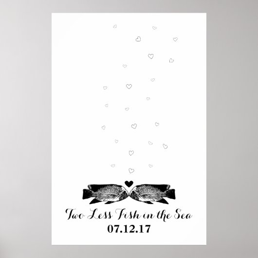 Twee minder vissen in het Zee Thumbprint Guest-boe Poster (Voorkant)