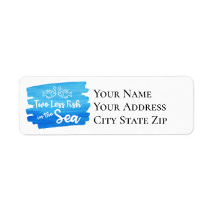 Twee minder vissen in het Zee Waterverf bruiloft l Etiket