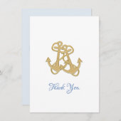 Twee minimalistische ankers Dank u voor de platte Bedankkaart (Voorkant / Achterkant)