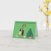 TWEE MOEDERS MET DOCHTER KERSTMIS KAART (Gele Bloem)