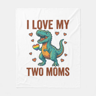 Twee moeders trots dinosaurus vector T-shirt ontwe Fleece Deken