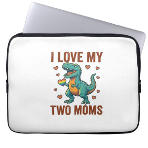 Twee moeders trots dinosaurus vector T-shirt ontwe Laptop Sleeve