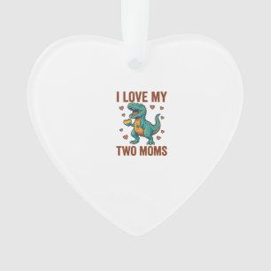 Twee moeders trots dinosaurus vector T-shirt ontwe Ornament