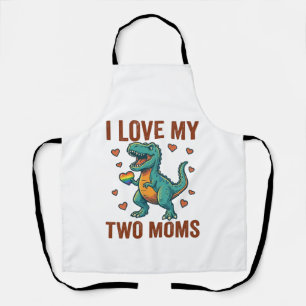 Twee moeders trots dinosaurus vector T-shirt ontwe Schort