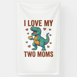 Twee moeders trots dinosaurus vector T-shirt ontwe Spandoek