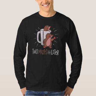 Twee mollen per liter schattig dierlijke chemist k t-shirt