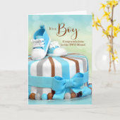 TWEE Moms New Baby Boy Gefeliciteerd Kaart (Gele Bloem)