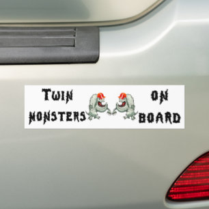 Twee Monsters aan boord - twee eerste keer een pom Bumpersticker