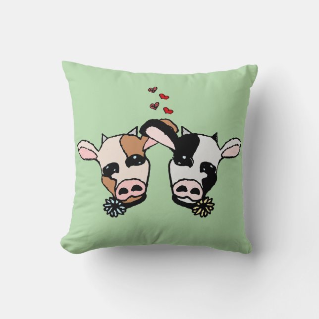 Twee Moo Koeien Kussen (Voorkant)