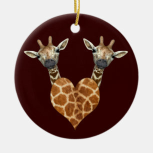 Twee Mooie Giraffes Keramisch Ornament