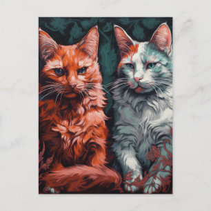 Twee mooie katten briefkaart