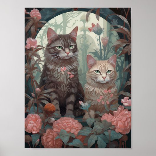 Twee mooie katten poster (Voorkant)