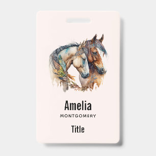 Twee Mooie Paarden Western Boho Badge