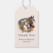 Twee mooie paarden Westerne bruiloft bedankt Cadeaulabel (Voorkant)