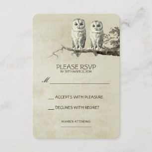 TWEE MOOIE UILEN RUSTIC WOODLAND RSVP KAARTEN