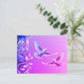 Twee mooie witte doves briefkaart (Staand voorkant)